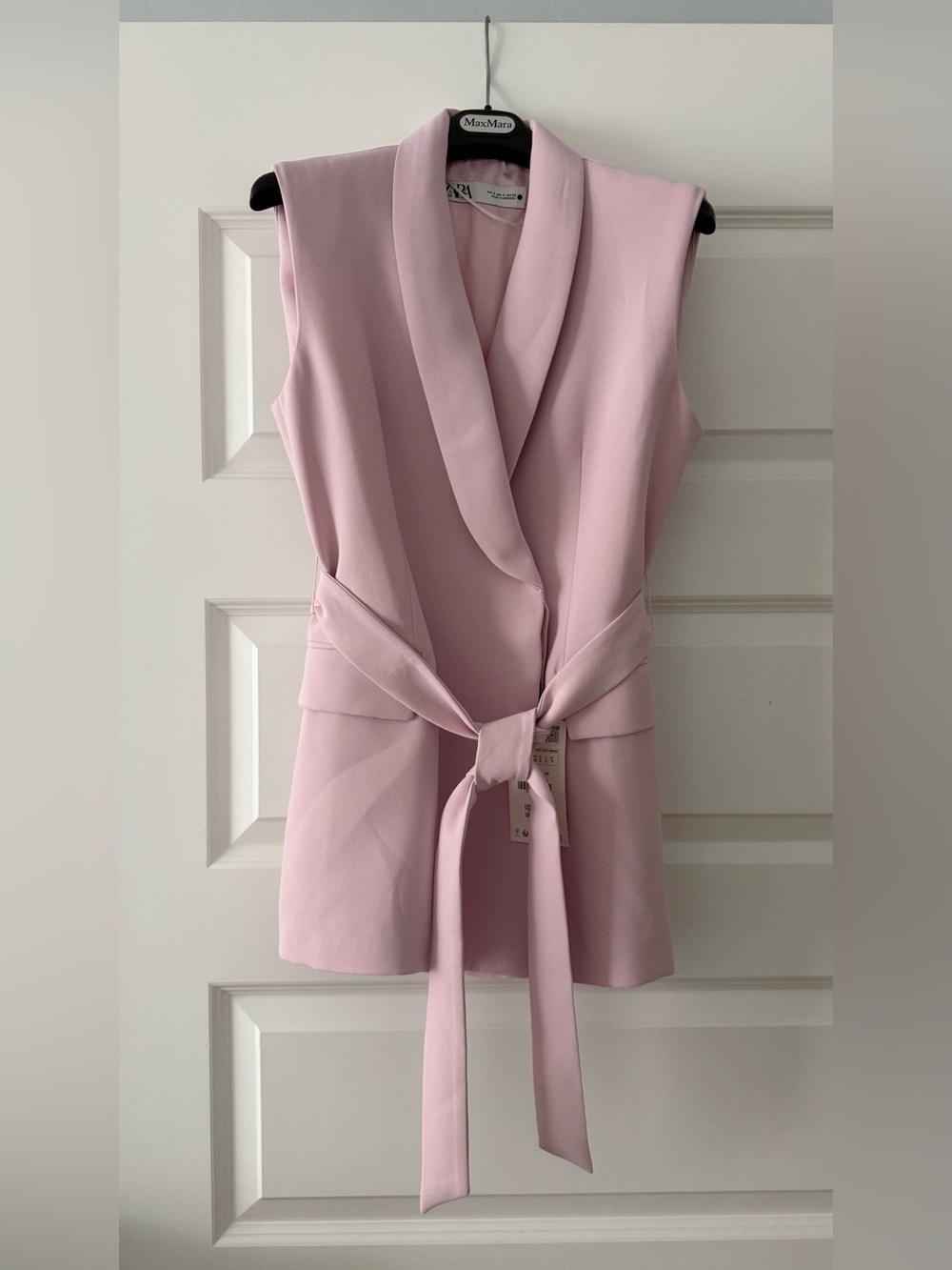 Light Lilac Sleeveless Wrap Vest with Self-Tie